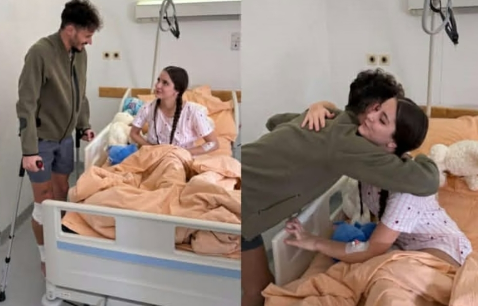 Cvetanoski uz Ellu Jovanović tijekom oporavka u bolnici