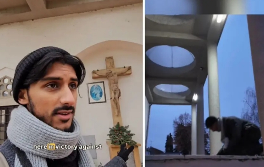 Snimka iz Đakova izazvala buru: klanjao ispred crkve i tvrdio da je nekada bila džamija